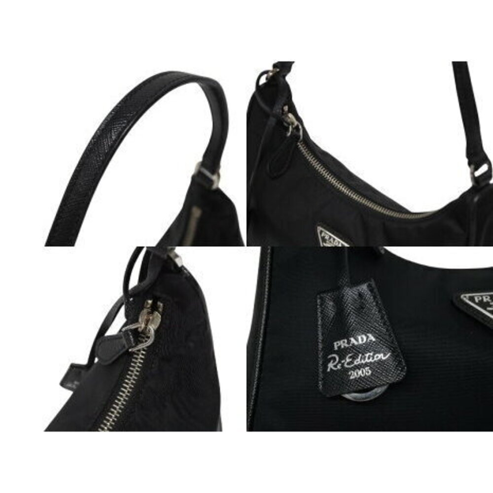 Prada Hobo one shoulder bag RE EDITION triangle logo black nylon - Picture 5 of 8